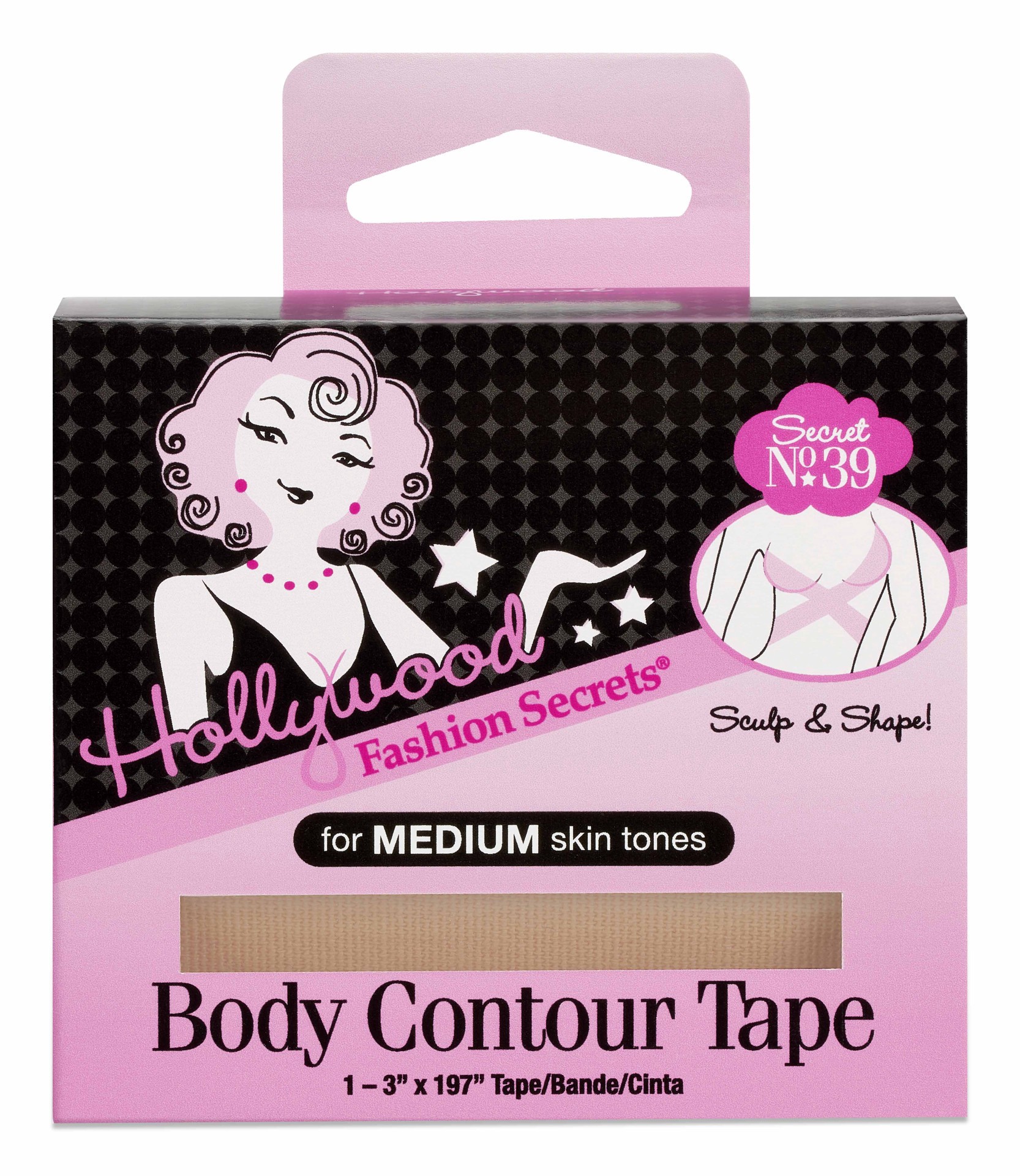 slide 1 of 2, Hollywood Fashion Secrets Body Contour Tape, Medium, 1 ct