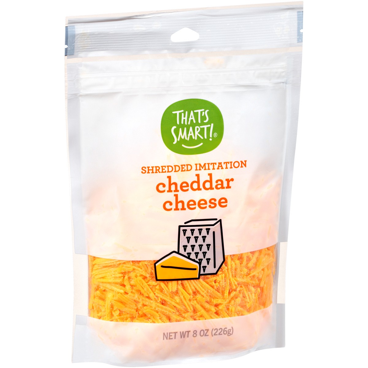 slide 2 of 9, That's Smart! Cheddar Shredded Imitation Cheese, 8 oz