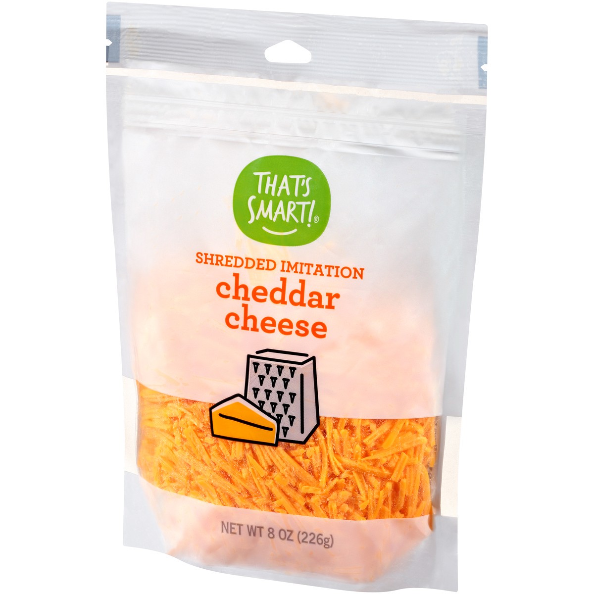 slide 3 of 9, That's Smart! Cheddar Shredded Imitation Cheese, 8 oz