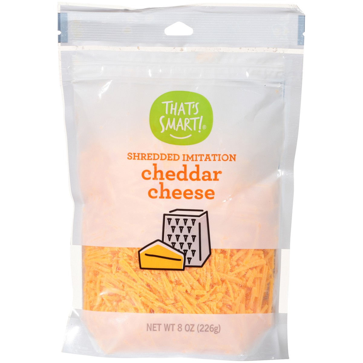 slide 6 of 9, That's Smart! Cheddar Shredded Imitation Cheese, 8 oz