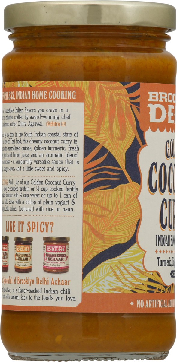 slide 4 of 13, Brooklyn Delhi Mild Golden Coconut Curry Indian Simmer Sauce 12 oz Jar, 12 oz