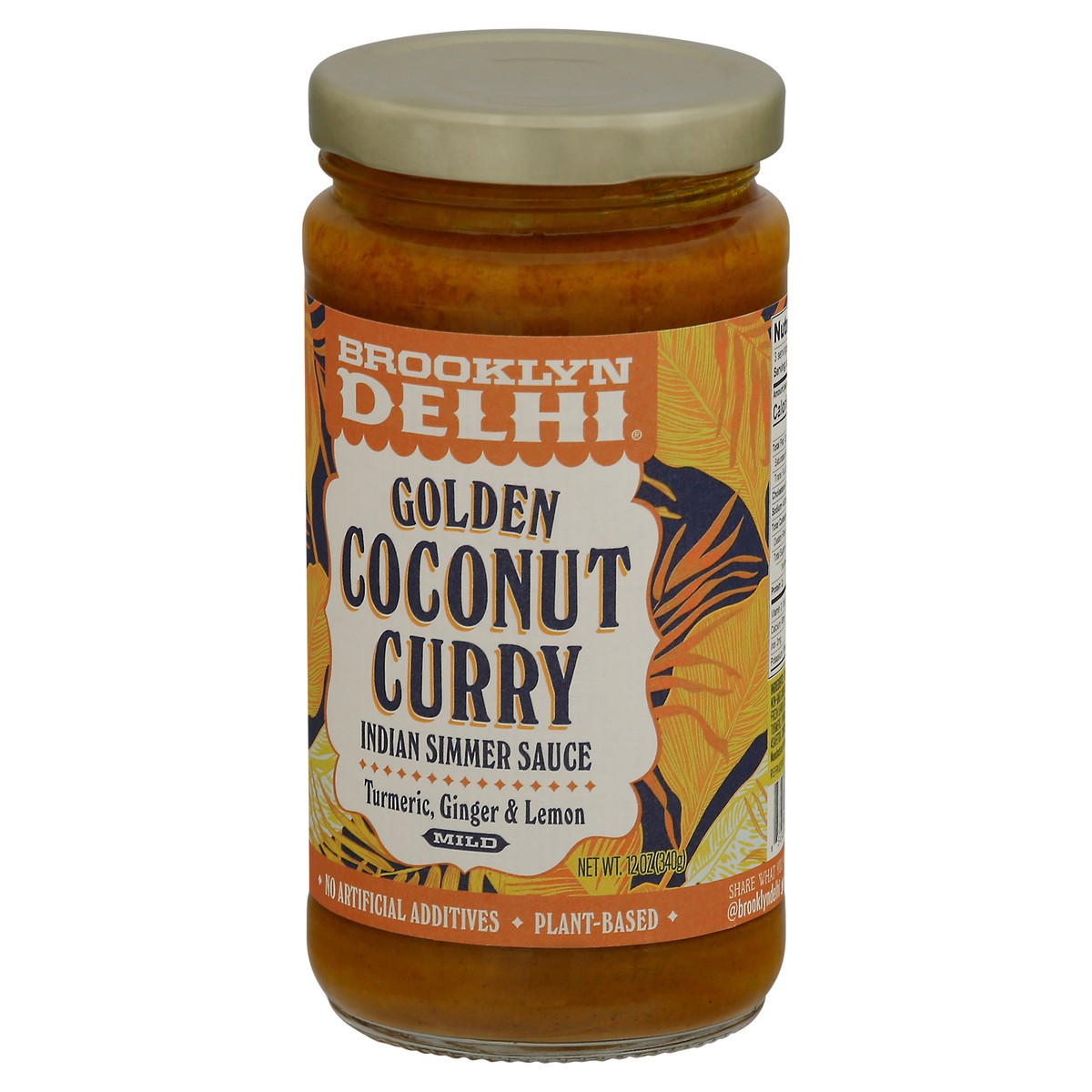 slide 13 of 13, Brooklyn Delhi Mild Golden Coconut Curry Indian Simmer Sauce 12 oz Jar, 12 oz