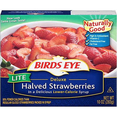 slide 1 of 1, Birds Eye Lite Deluxe Halved Strawberries, 10 oz