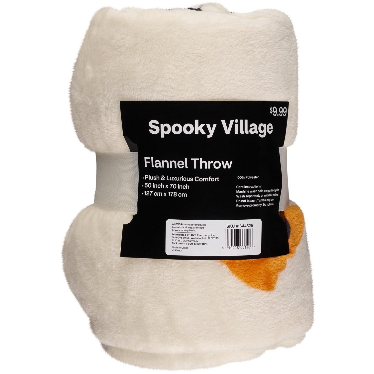 slide 1 of 1, SPOOKY VILLAGE Halloween Flannel Throw, 1 ct