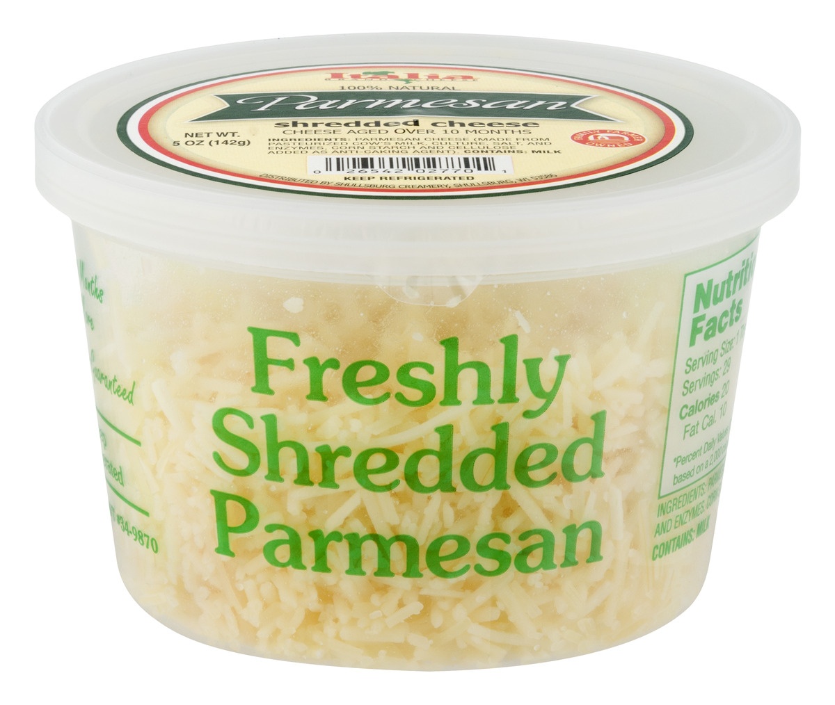 slide 1 of 1, Italia Brand Cheese Shredded Cheese Parmesan, 5 oz