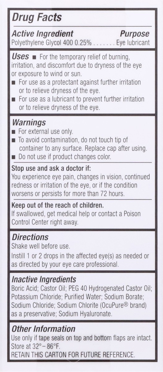 slide 8 of 9, Blink Eye Drops for Dry Eyes, Triple Care Lubricant Eye Drops, Instantly Soothing, Moisturizing & Extra Long-Lasting Hydrating Eye Care for Moderate to Severe Dry Eye Symptom Relief, 0.34 fl oz, 10 ml