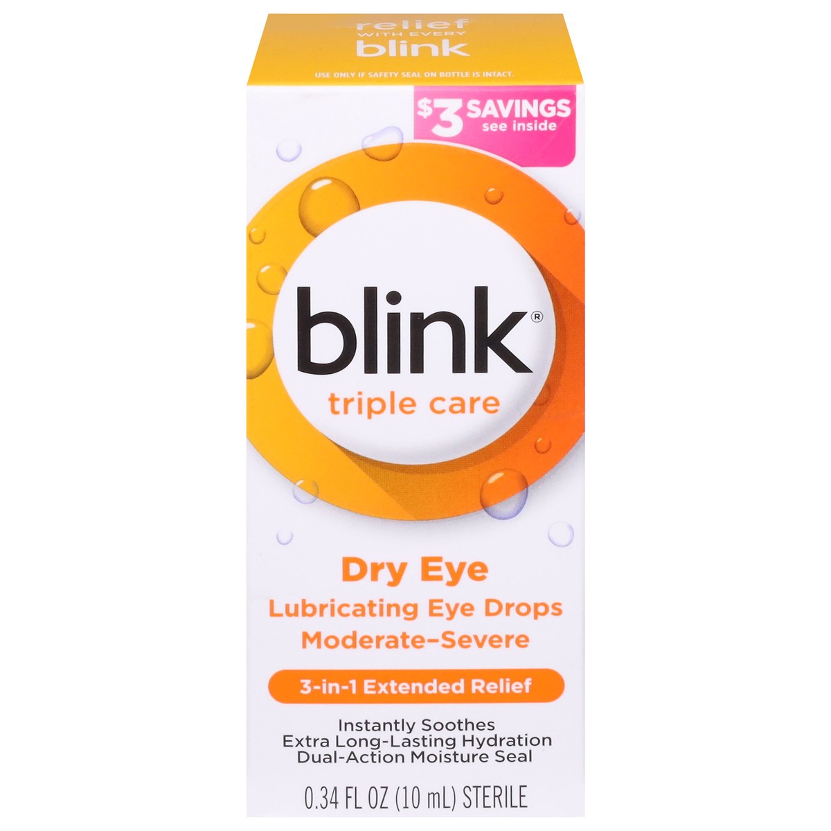 Blink Eye Drops for Dry Eyes, Triple Care Lubricant Eye Drops