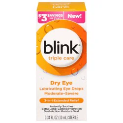 Blink Triple Care Dry Eye Moderate-Severe Lubricating Eye Drops 0.34 fl oz