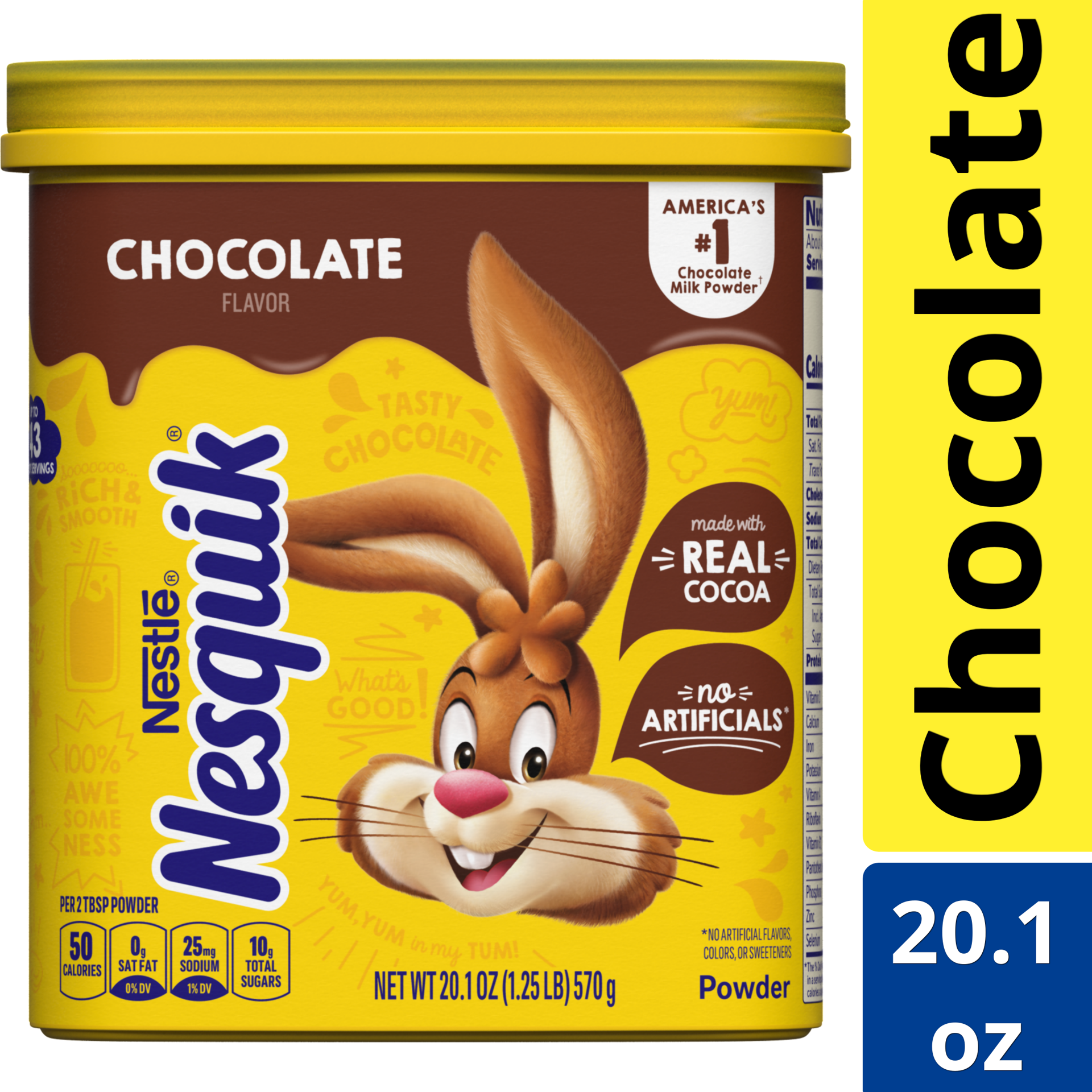 slide 1 of 3, Nesquik Chocolate Flavor Powder Drink Mix, about 43 Servings, 20.1oz, 20.1 oz