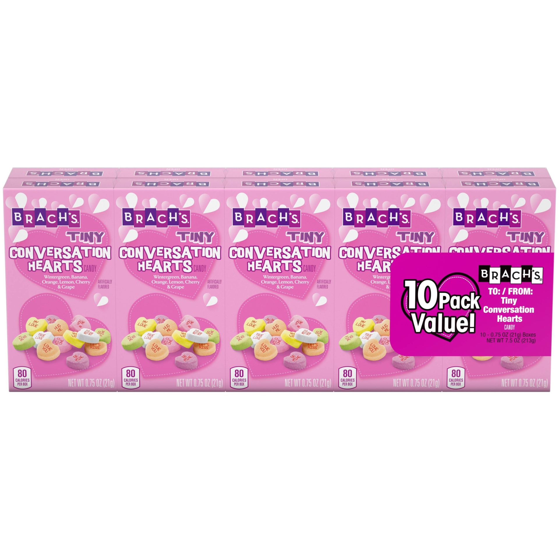 slide 1 of 1, Brach's Tiny Conversation Hearts Candy, 10 ct; 7.5 oz