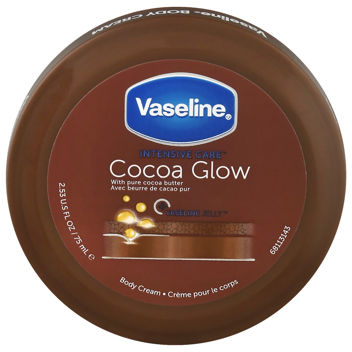 slide 1 of 9, Vaseline Intensive Care Cocoa Glow Body Cream 2.53 oz, 2.53 oz