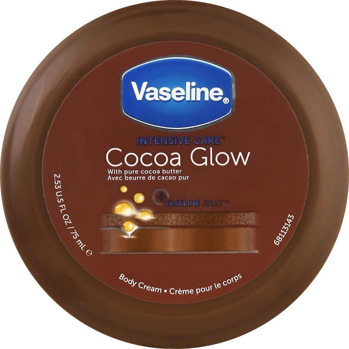 slide 1 of 9, Vaseline Intensive Care Cocoa Glow Body Cream 2.53 oz, 2.53 oz