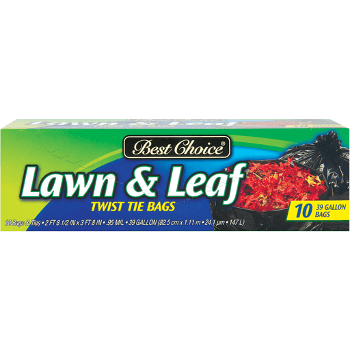 slide 1 of 1, Best Choice Lawn Leaf Twist Tie Trash Bags, 10 ct