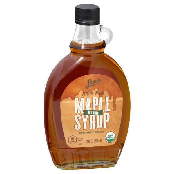 slide 1 of 1, Lowes Foods Organic 100% Pure Maple Syrup, 12 oz