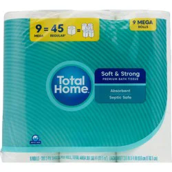 Total Home Toilet Paper, 9 Ct