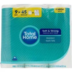 Total Home Toilet Paper, 9 Ct