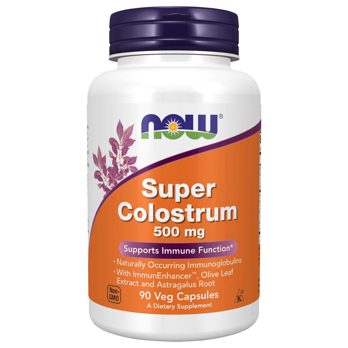 slide 1 of 4, NOW Super Colostrum 500 mg - 90 Veg Capsules, 90 ct