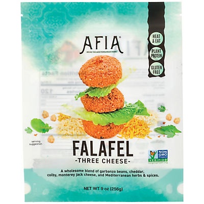 slide 1 of 1, Afia Three Cheese Falafel, 9 oz