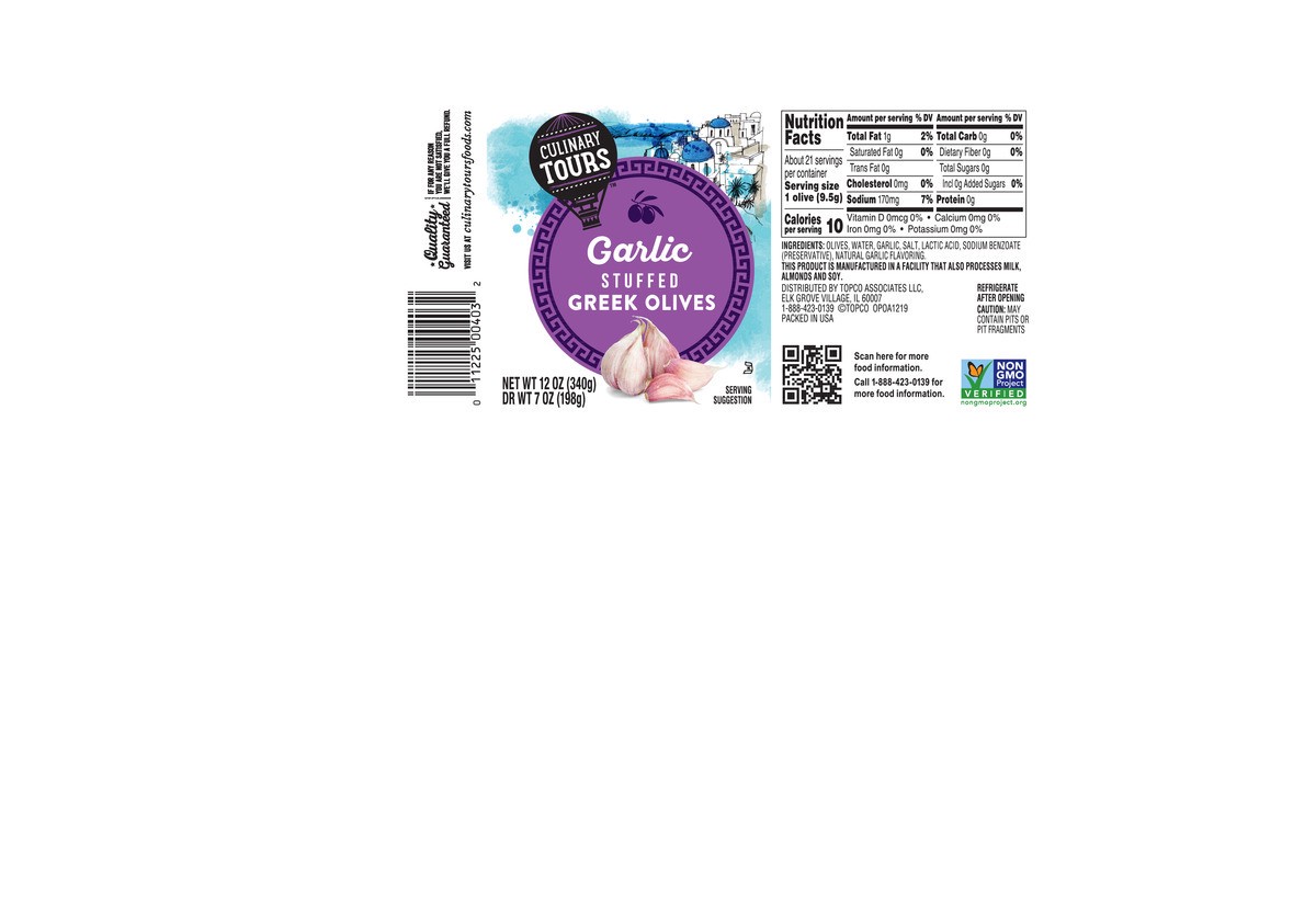 slide 2 of 15, Culinary Tours Garlic Stuffed Greek Olives, 12 oz