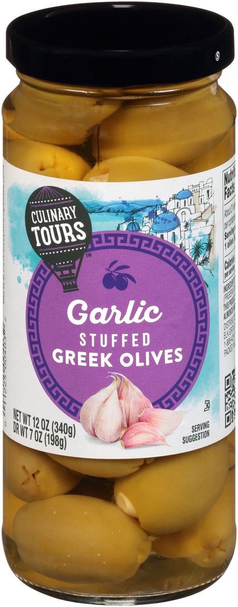 slide 4 of 15, Culinary Tours Garlic Stuffed Greek Olives, 12 oz