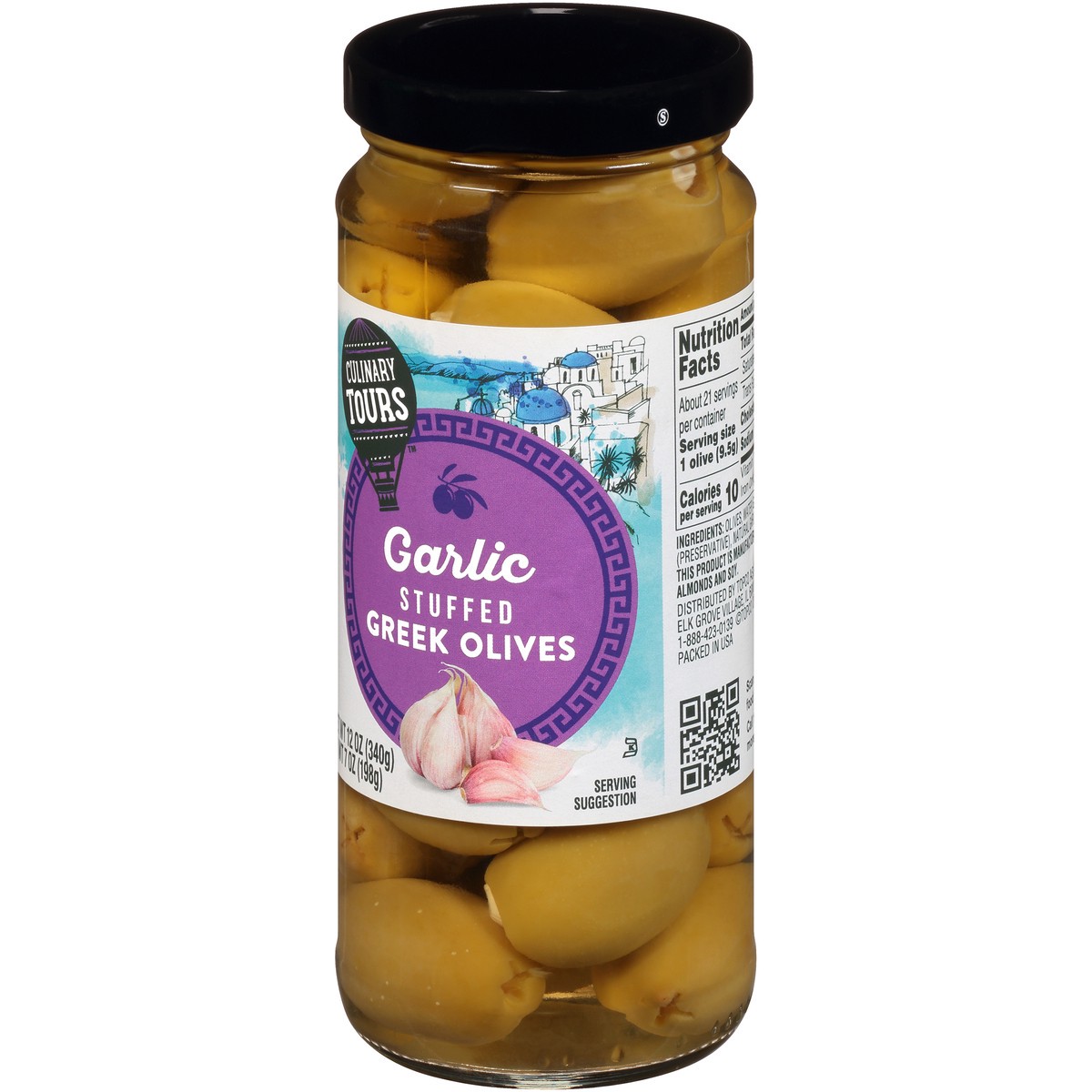 slide 15 of 15, Culinary Tours Garlic Stuffed Greek Olives, 12 oz