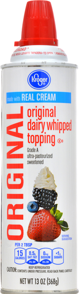 slide 1 of 1, Kroger Original Dairy Whipped Light Cream Topping, 13 oz