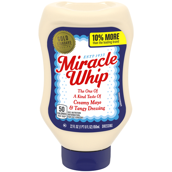 slide 1 of 1, Miracle Whip Original Dressing Squeeze Bottle, 22 fl oz