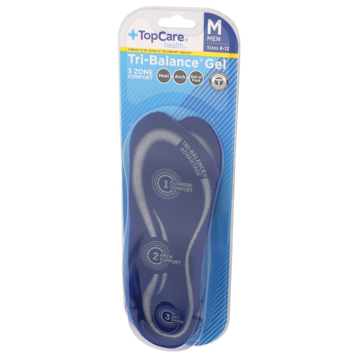 slide 5 of 8, TopCare 3Zone Support Comfort Insoles - Mens, 1 pair