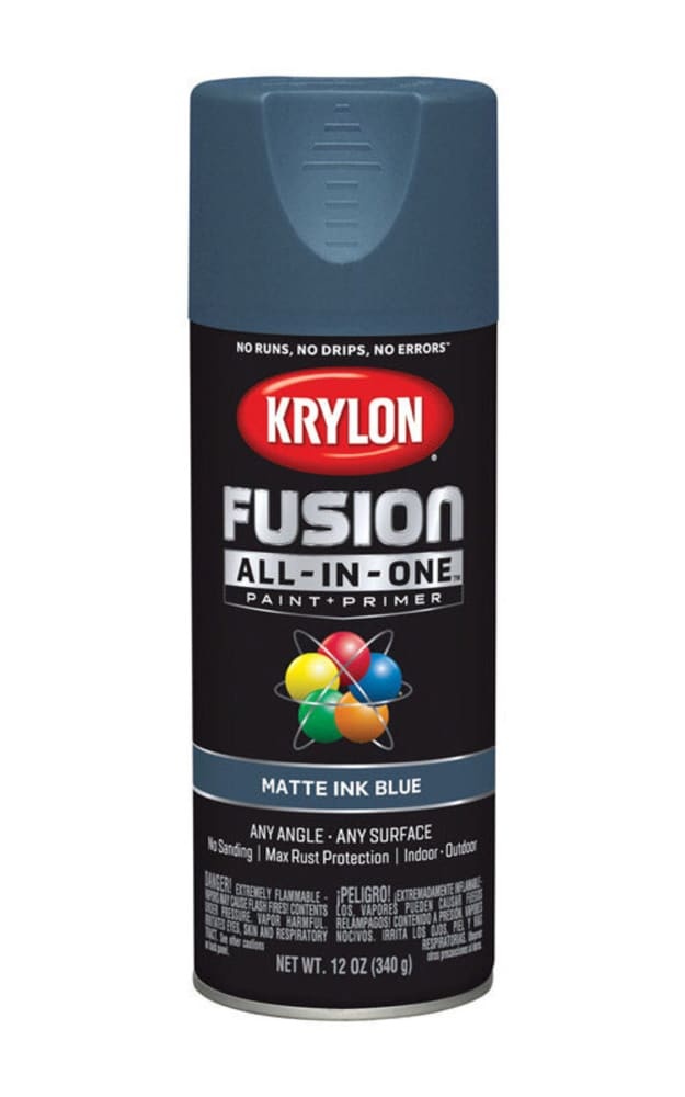 slide 1 of 1, Krylon Fusion All-In-One Matte Ink Blue Paint & Primer, 12 oz