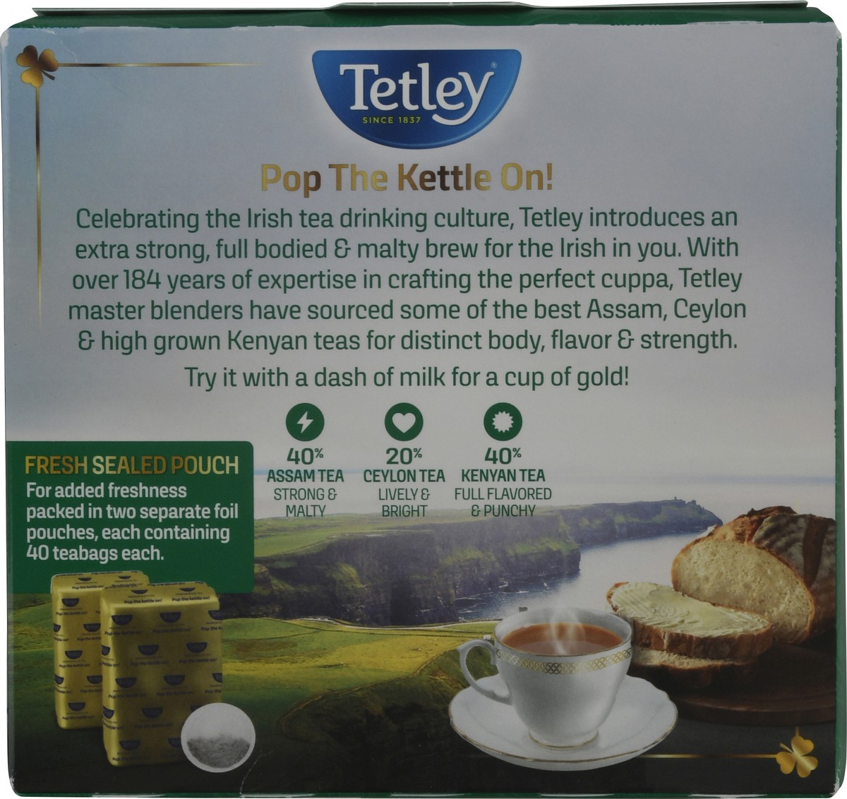 slide 11 of 13, Tetley Irish Breakfast Tea - 80 ct, 80 ct