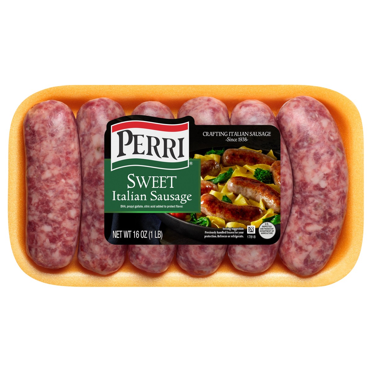 slide 1 of 7, Perri Fresh Sweet Italian Sausage, 16 oz