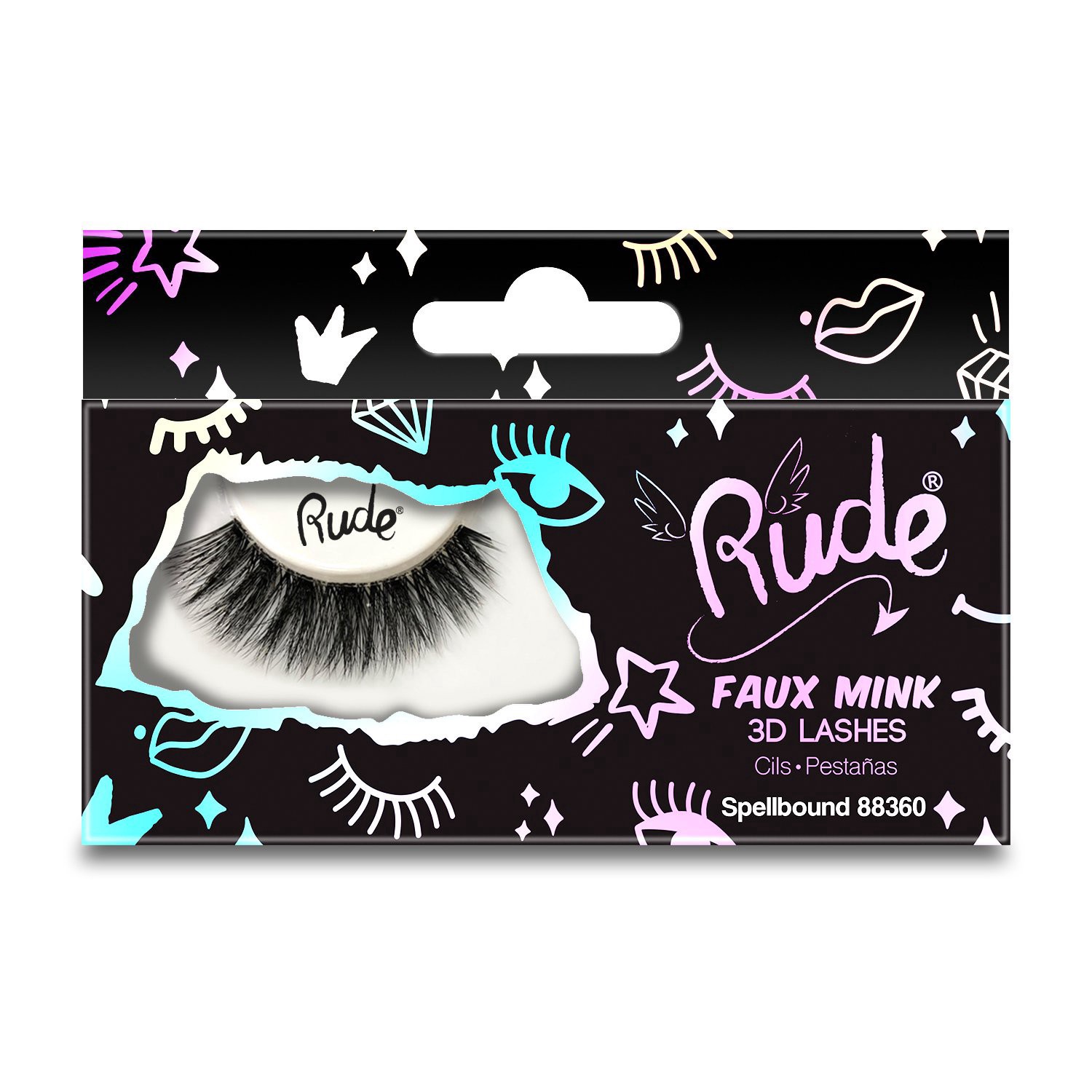slide 1 of 1, Rude Cosmetics Essential Faux Mink 3D Lashes - Spellbound, 1 ct