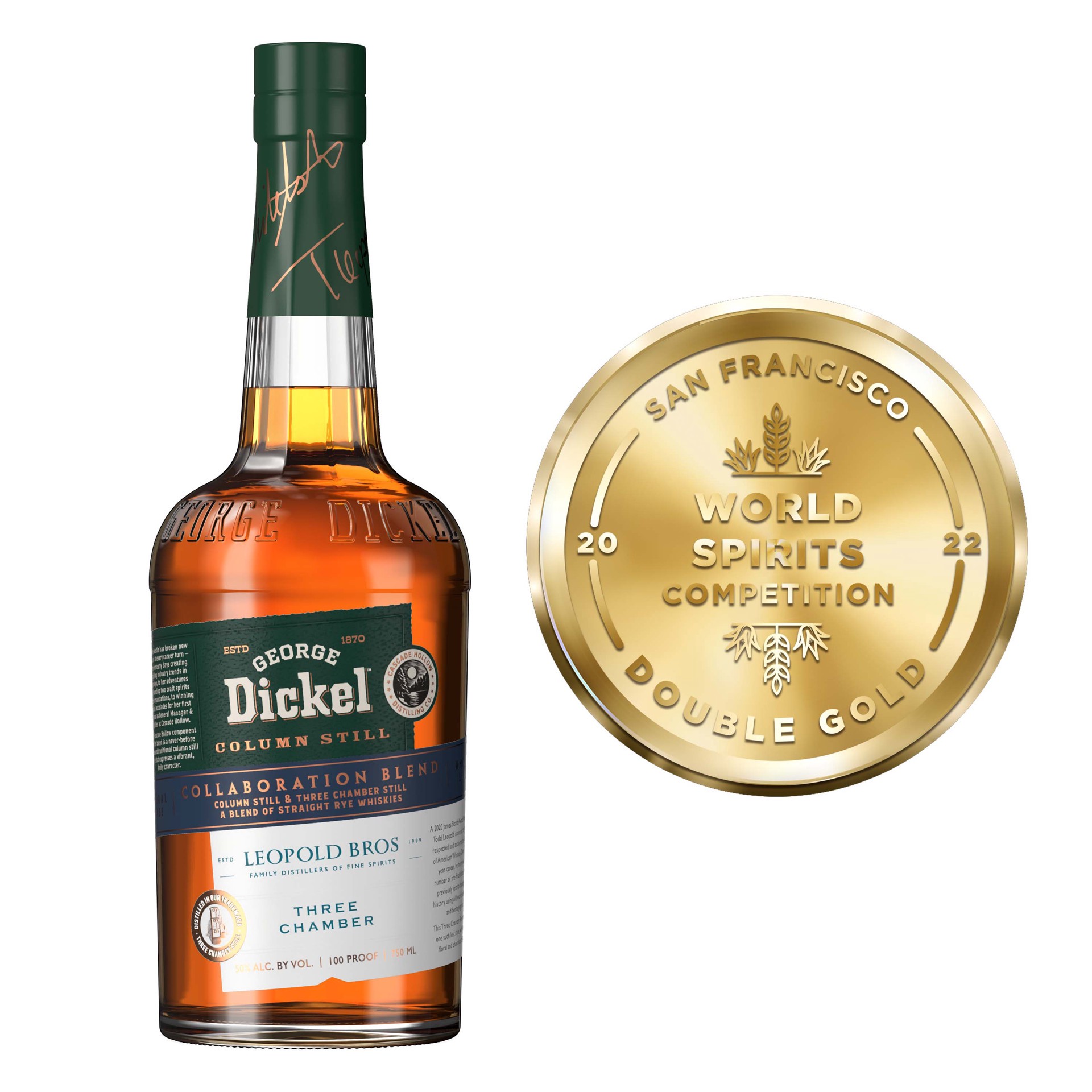 slide 5 of 5, George Dickel and Leopold Bros. Collaboration Blend Rye Whisky, 750 mL, 750 ml