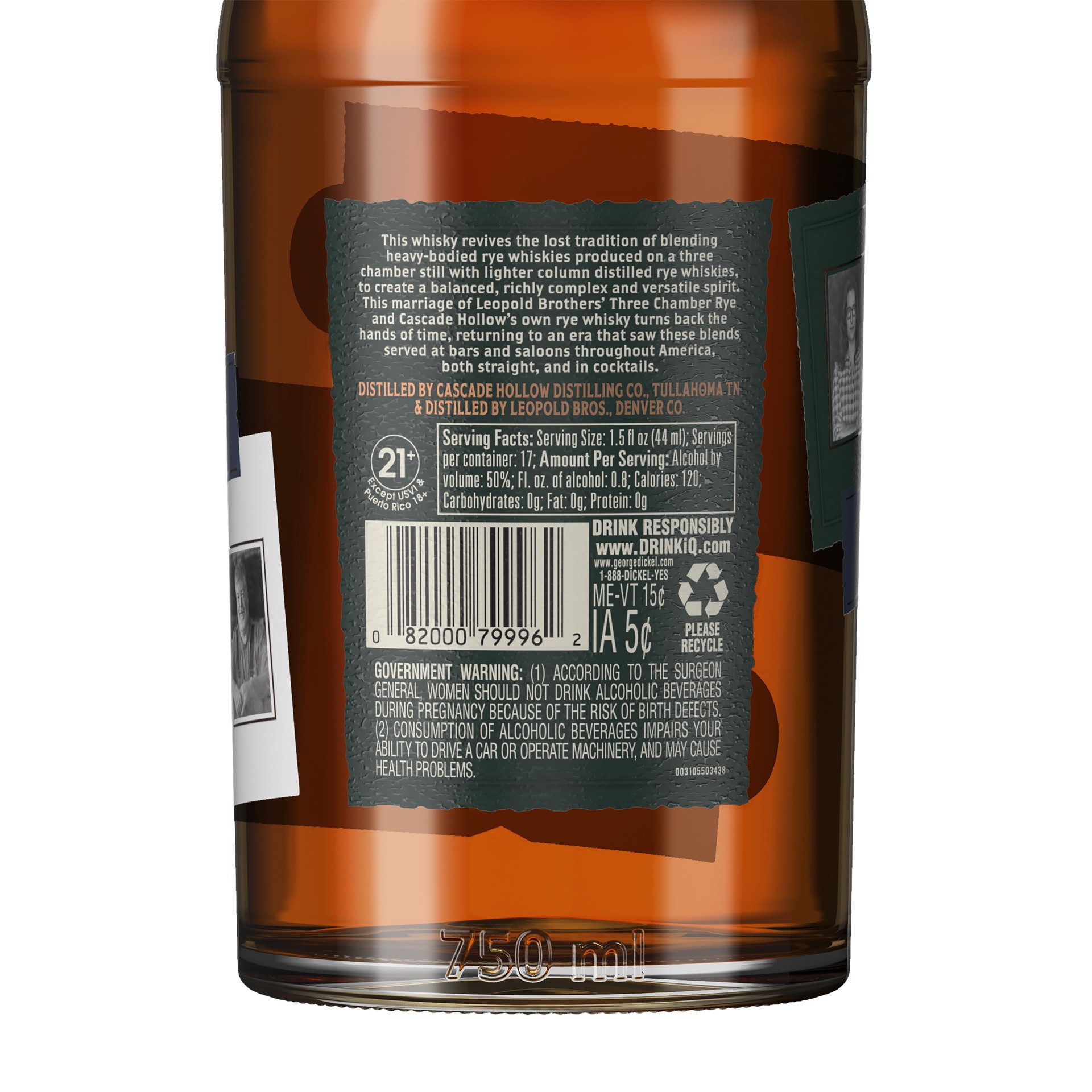 slide 2 of 5, George Dickel and Leopold Bros. Collaboration Blend Rye Whisky, 750 mL, 750 ml