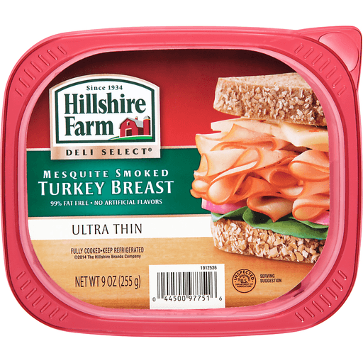 slide 2 of 10, Hillshire Farm Deli Select Ultra Thin Mesquite Smoked Turkey Breast, 9 oz