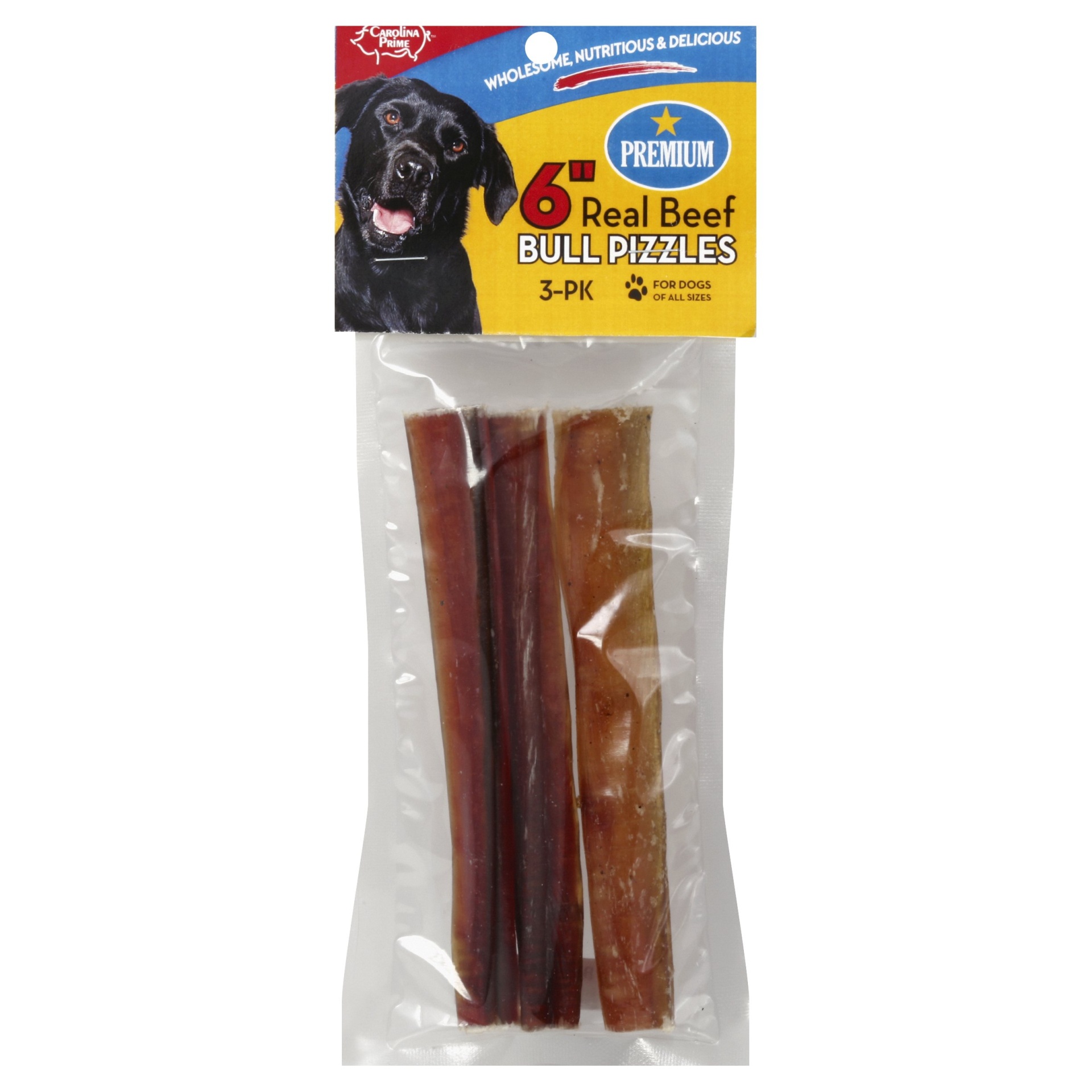 slide 1 of 1, Carolina Prime 6" Bull Pizzle Sticks, 3 ct