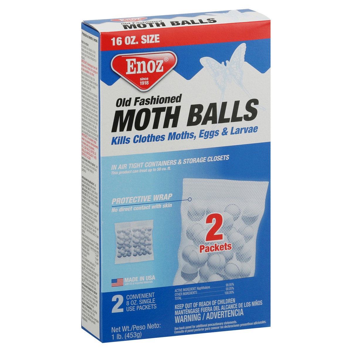slide 2 of 9, Enoz Old Fashioned Moth Balls 2 - 8 oz Packets, 2 ct