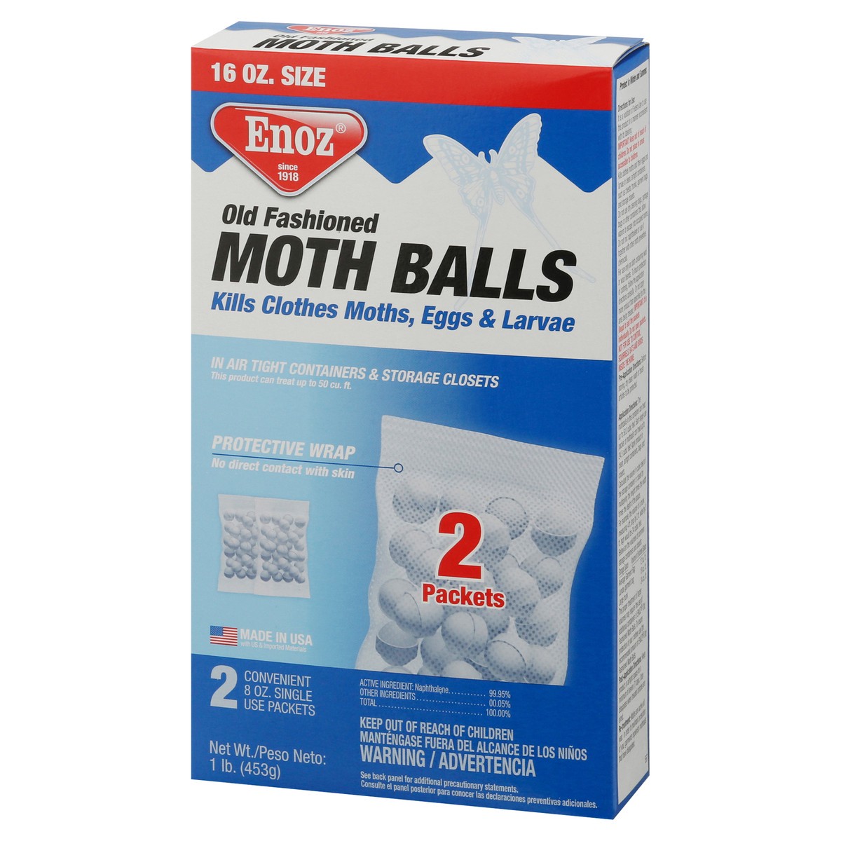 slide 3 of 9, Enoz Old Fashioned Moth Balls 2 - 8 oz Packets, 2 ct