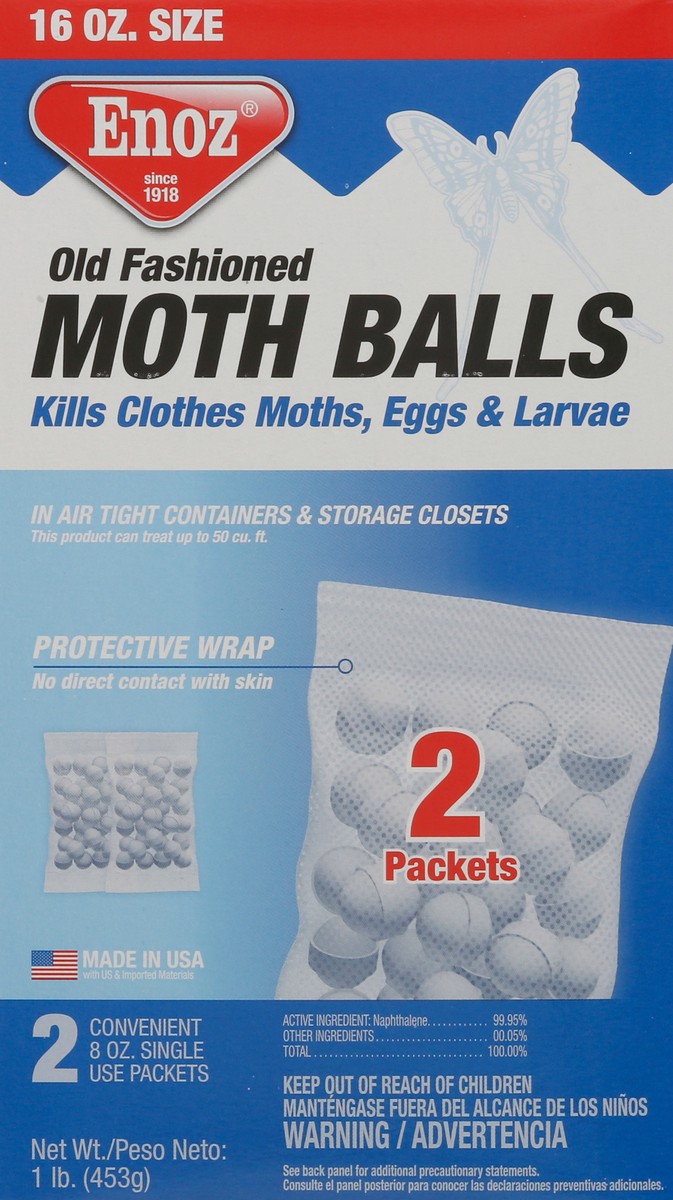 slide 6 of 9, Enoz Old Fashioned Moth Balls 2 - 8 oz Packets, 2 ct