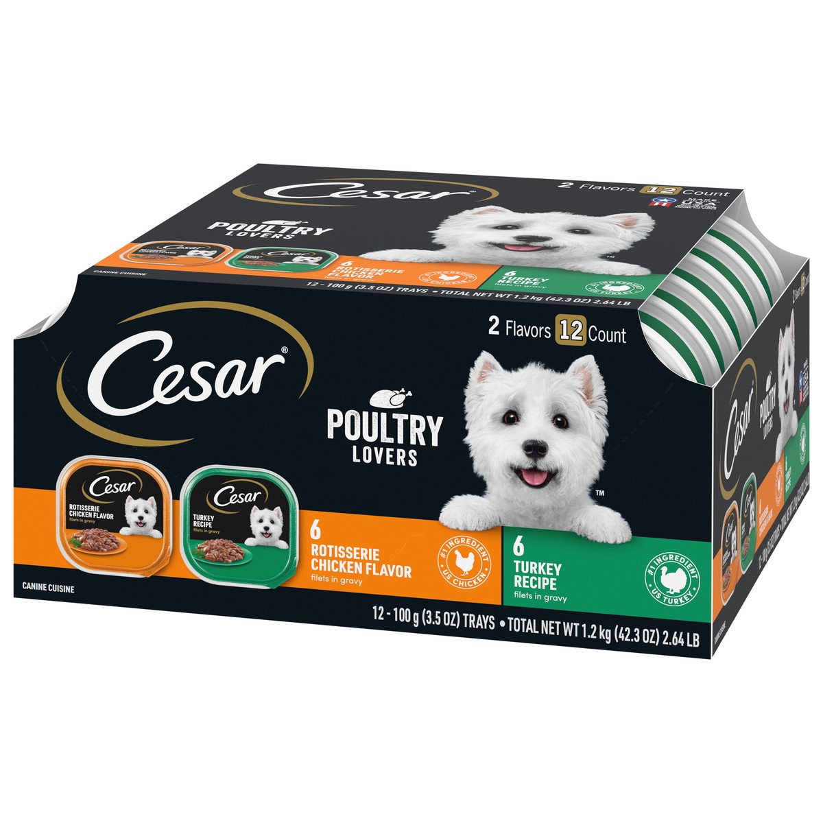 slide 12 of 15, Cesar Poultry Lovers Canine Cuisine 12 - 3.5 oz Trays, 12 ct