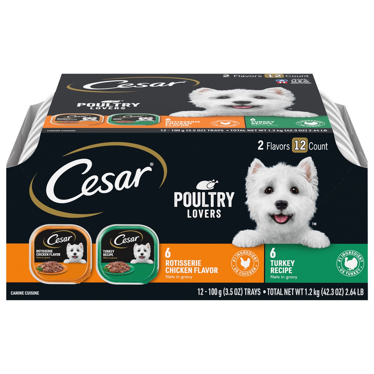 slide 4 of 15, Cesar Poultry Lovers Canine Cuisine 12 - 3.5 oz Trays, 12 ct