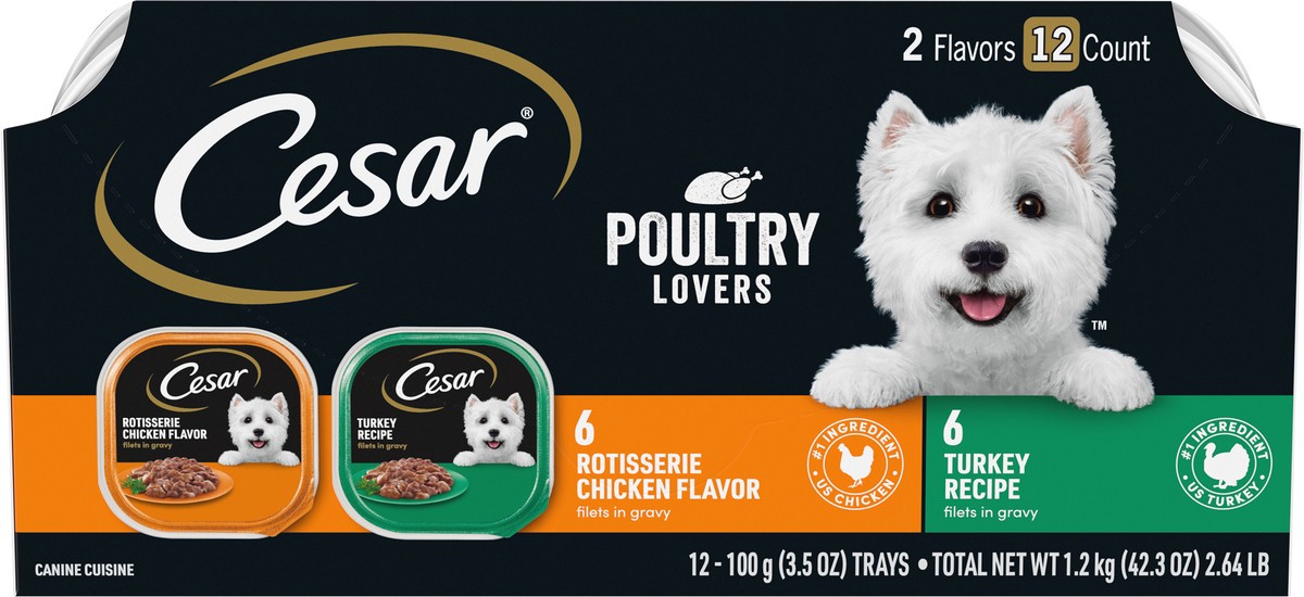slide 7 of 15, Cesar Poultry Lovers Canine Cuisine 12 - 3.5 oz Trays, 12 ct