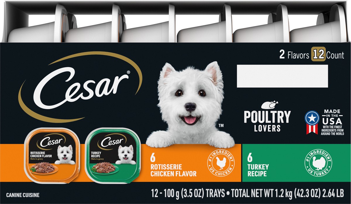 slide 8 of 15, Cesar Poultry Lovers Canine Cuisine 12 - 3.5 oz Trays, 12 ct
