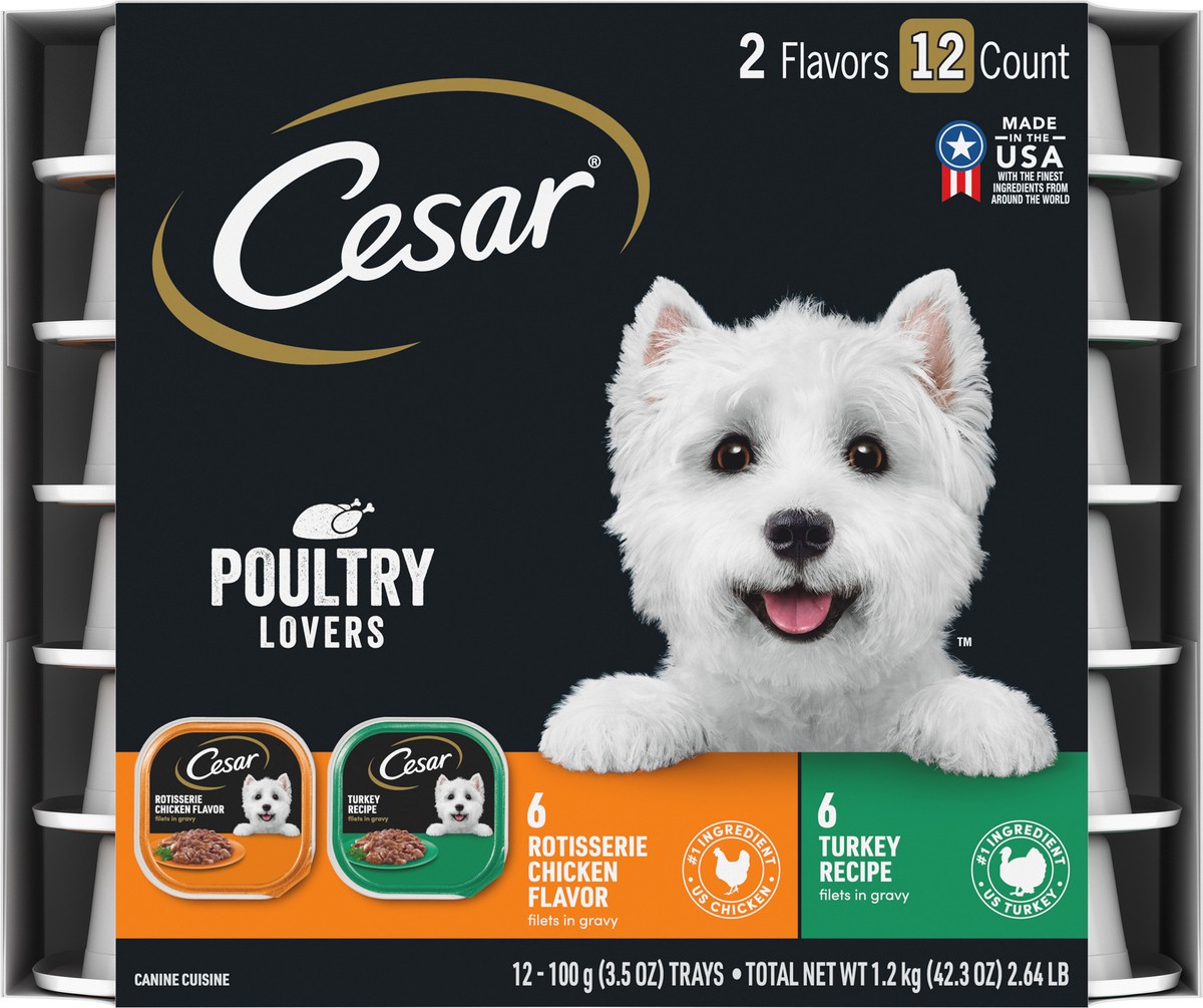 slide 9 of 15, Cesar Poultry Lovers Canine Cuisine 12 - 3.5 oz Trays, 12 ct