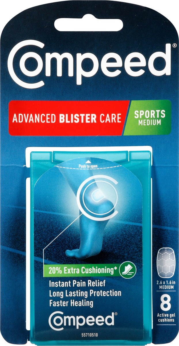 slide 5 of 12, Compeed Sports Medium Advanced Blister Care Active Gel Cushions 8 ea, 8 ct