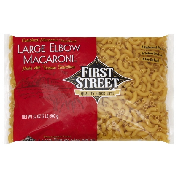 slide 1 of 1, First Street Large Elbow Macaroni, 2 lb