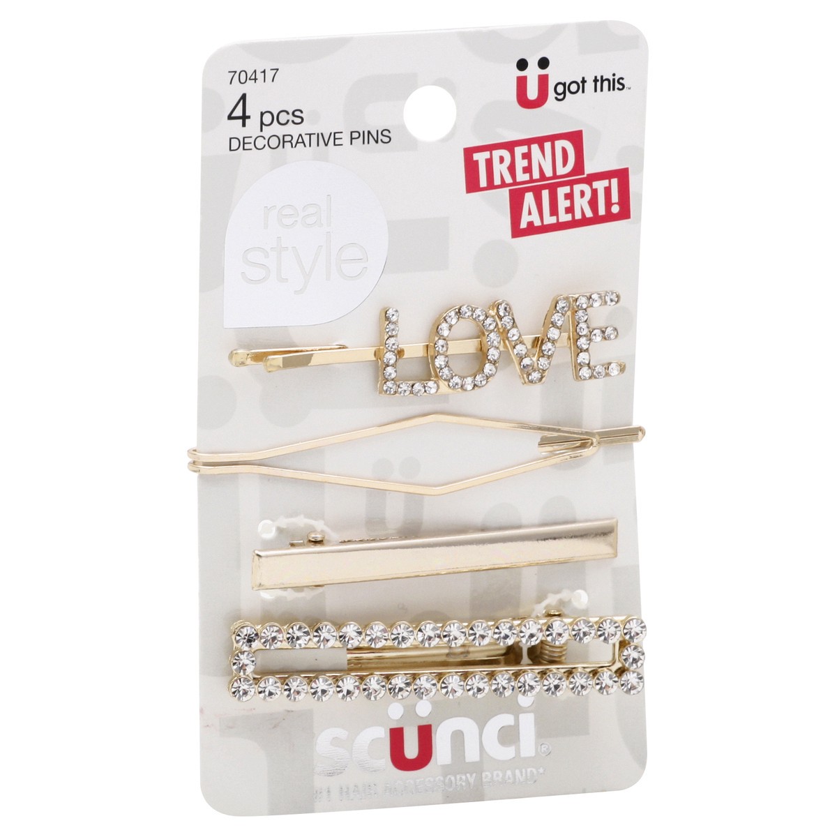 slide 3 of 9, scünci U Got This Real Style Decorative Pins 4 ea, 1 ct