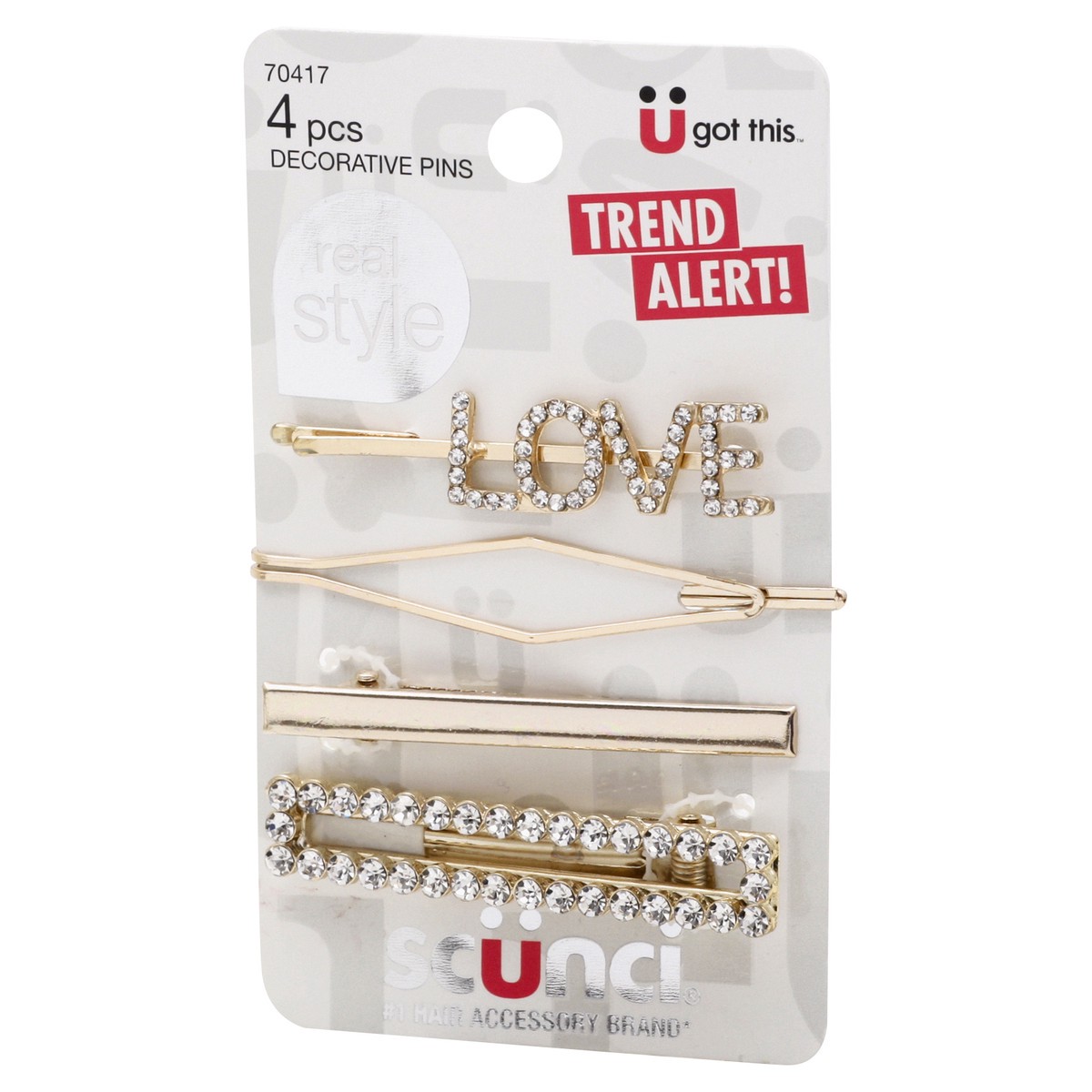 slide 6 of 9, scünci U Got This Real Style Decorative Pins 4 ea, 1 ct