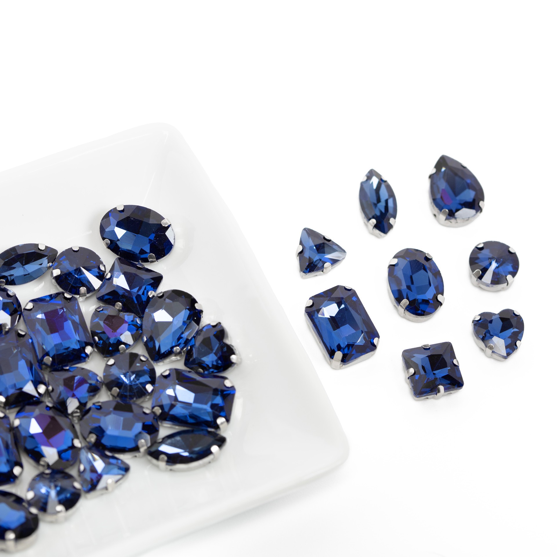 slide 5 of 6, Cousindiy Silver Blue Zircon Glass Sew-On Rhinestones, 56ct., 56 ct