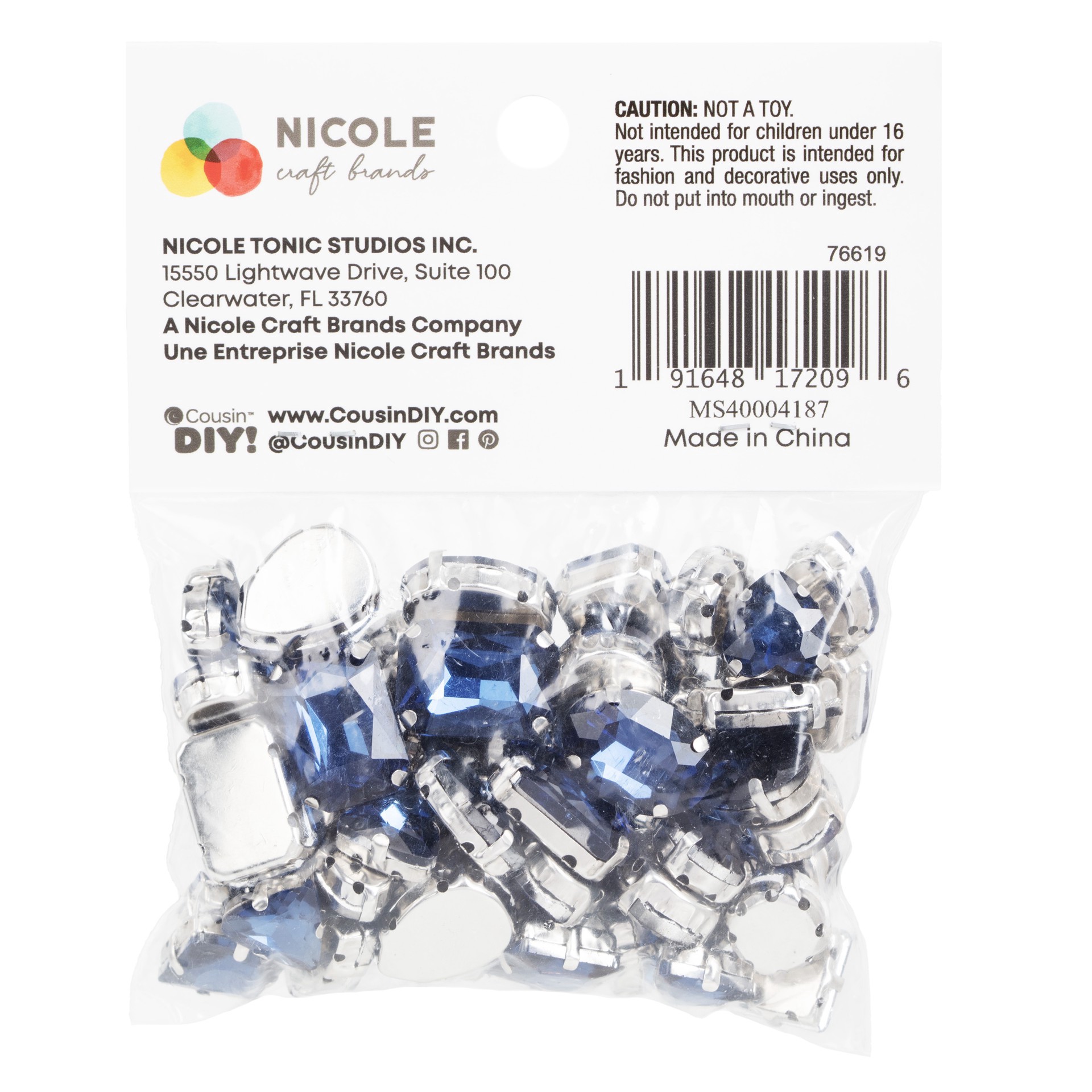 slide 4 of 6, Cousindiy Silver Blue Zircon Glass Sew-On Rhinestones, 56ct., 56 ct